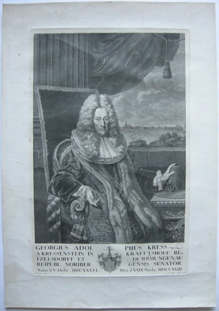 Georg Adolf Kress von Kressenstein Nürnberger Senator Orig Kupferstich 1693 0