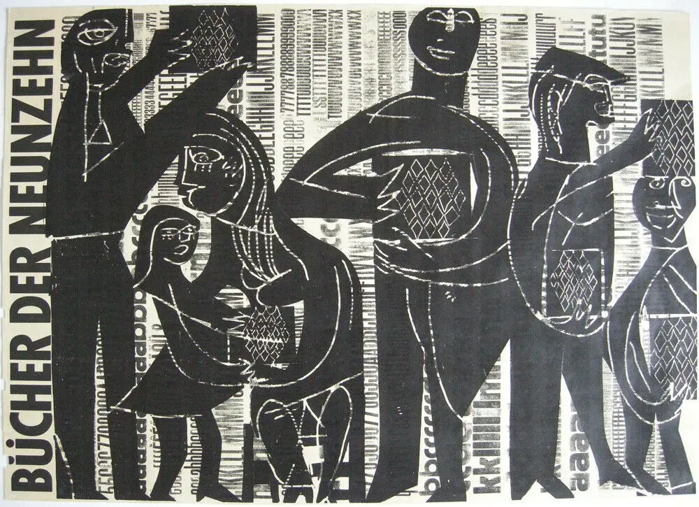 HAP Grieshaber Bücher der Neunzehn Orig Plakat Holzschnitt 1964 0