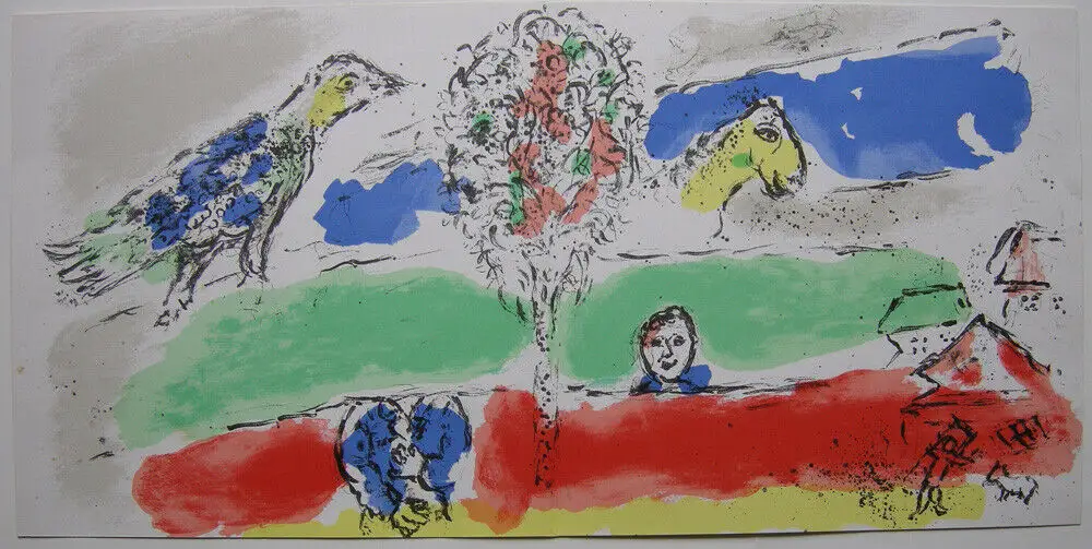 Marc Chagall (1887-1985) Le Fleuve vert Orig. Lithografie 1974 0