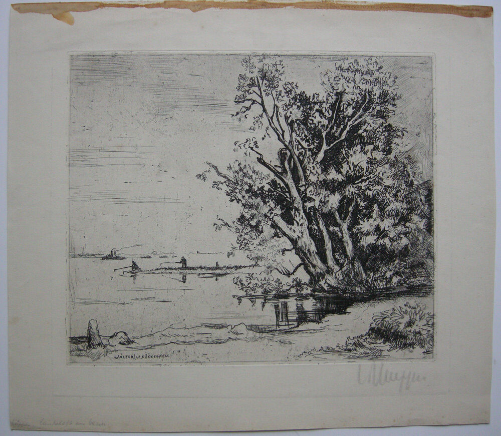 Walter J. Küpper (19051966) Landschaft am See Orig Kupferstich