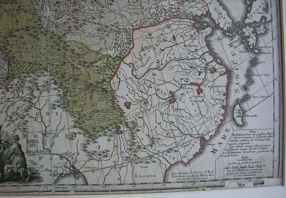 Russland Großrussland Orig Kupferstichkarte M. Seutter koloriert 1710 2