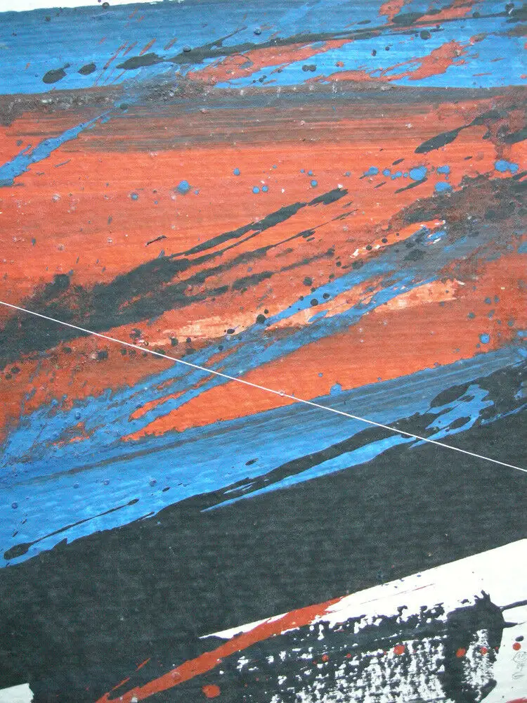 Jürgen Reipka (1921-2014) Geometrische Komposition Rot Blau Schwarz Acryl 1984 1