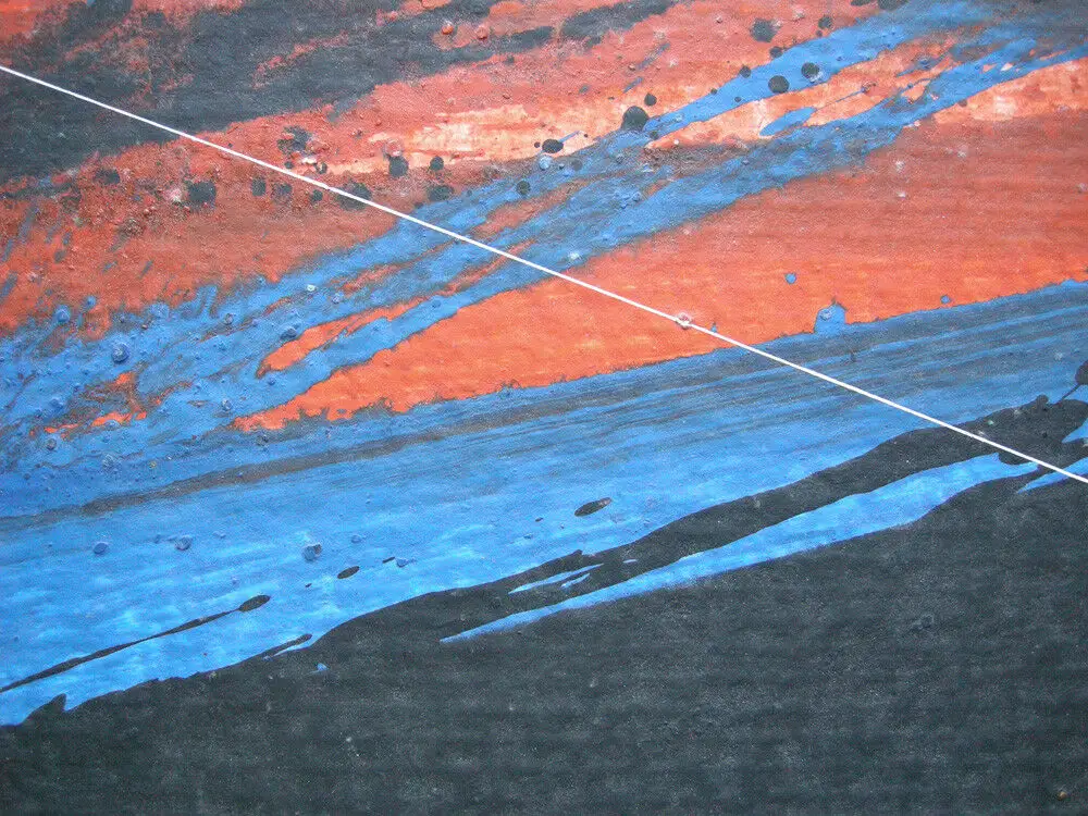 Jürgen Reipka (1921-2014) Geometrische Komposition Rot Blau Schwarz Acryl 1984 2