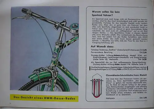 Warenkatalog Mein H. W. M. Rad Fahrräder Solingen Hans W. Müller 1955