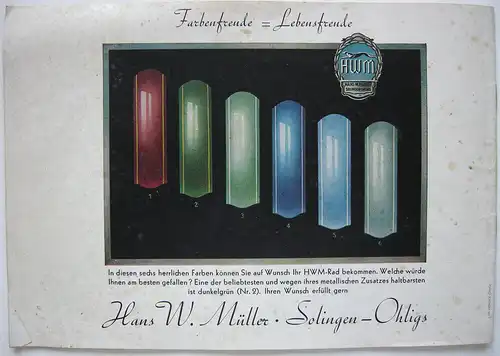 Warenkatalog Mein H. W. M. Rad Fahrräder Solingen Hans W. Müller 1955