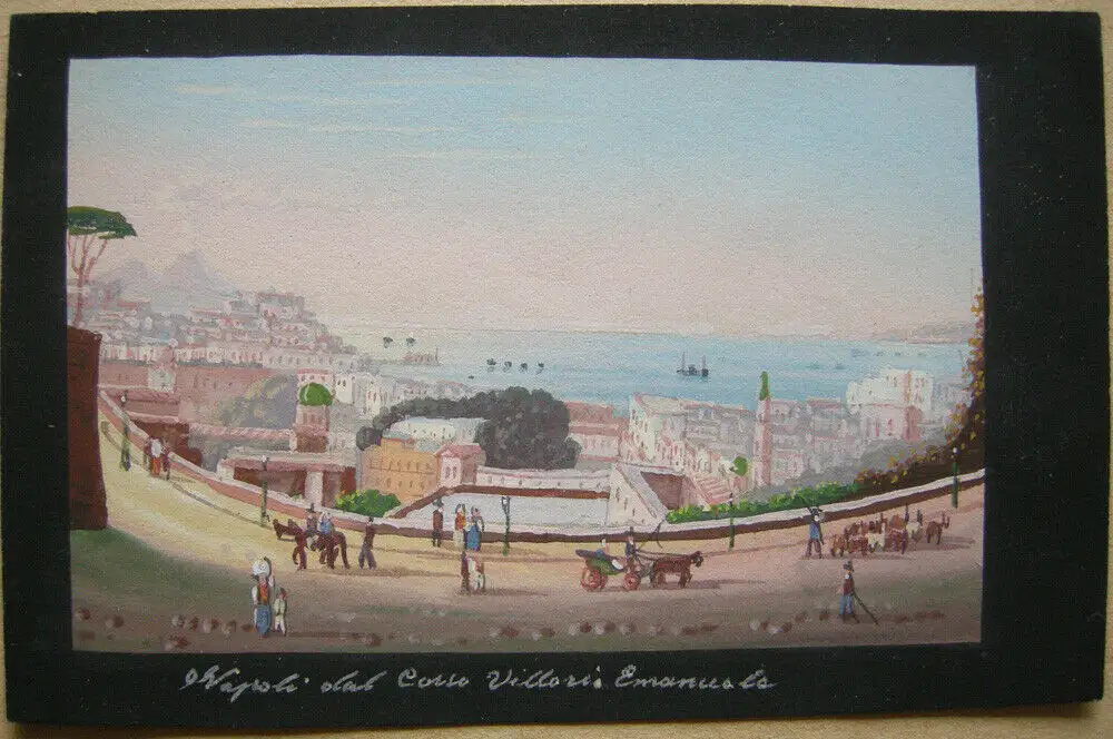 Sorrento Pesta Napoli Vesuvio Corso Vittorio Emanuele 4 Miniatur Gouachen 1850 4