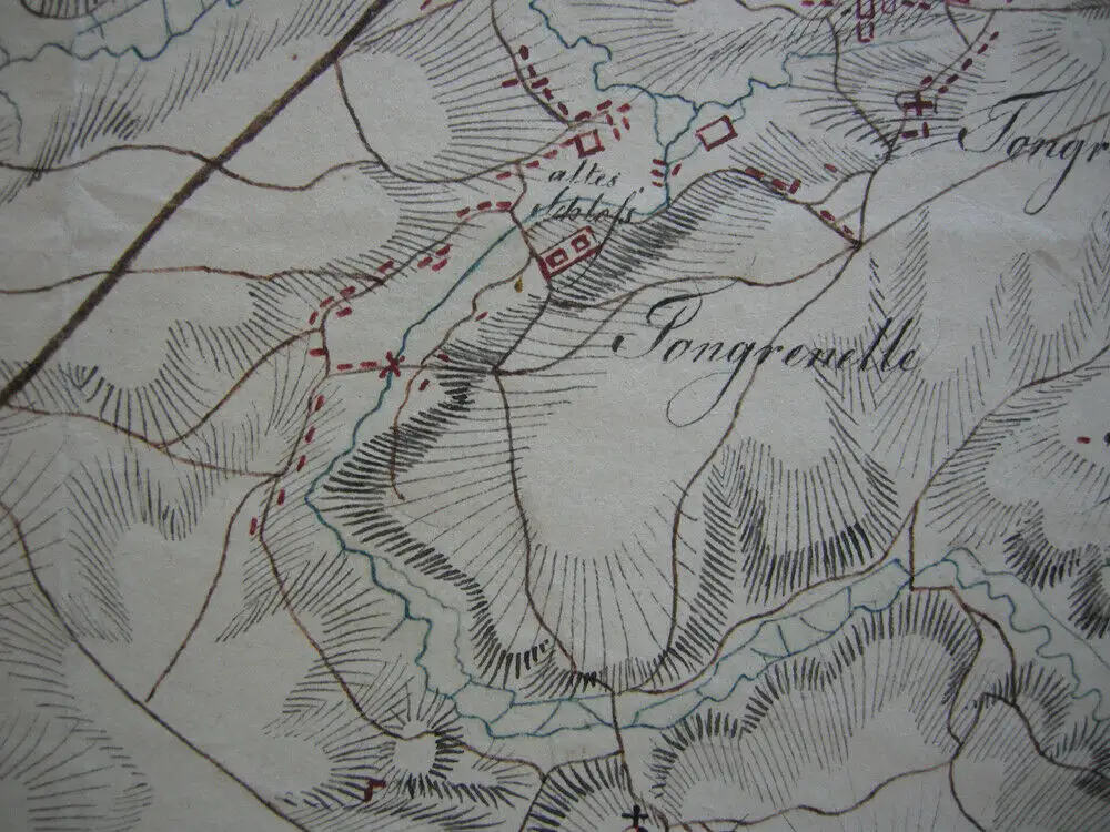 Schlacht bei Ligny Belgien Napoleon Blücher 1815 Manuskript Plan Sombreffe 4