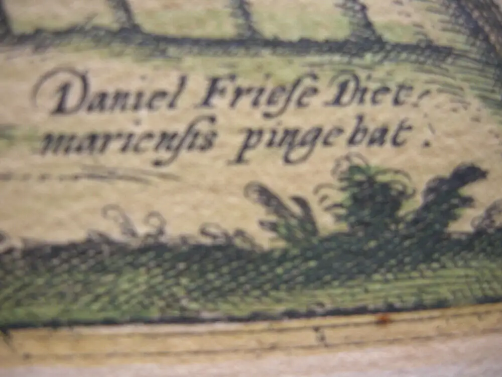 Meldorf Dithmarschen Holstein altkolorierter Kupferstich Braun Hogenberg 1575 3