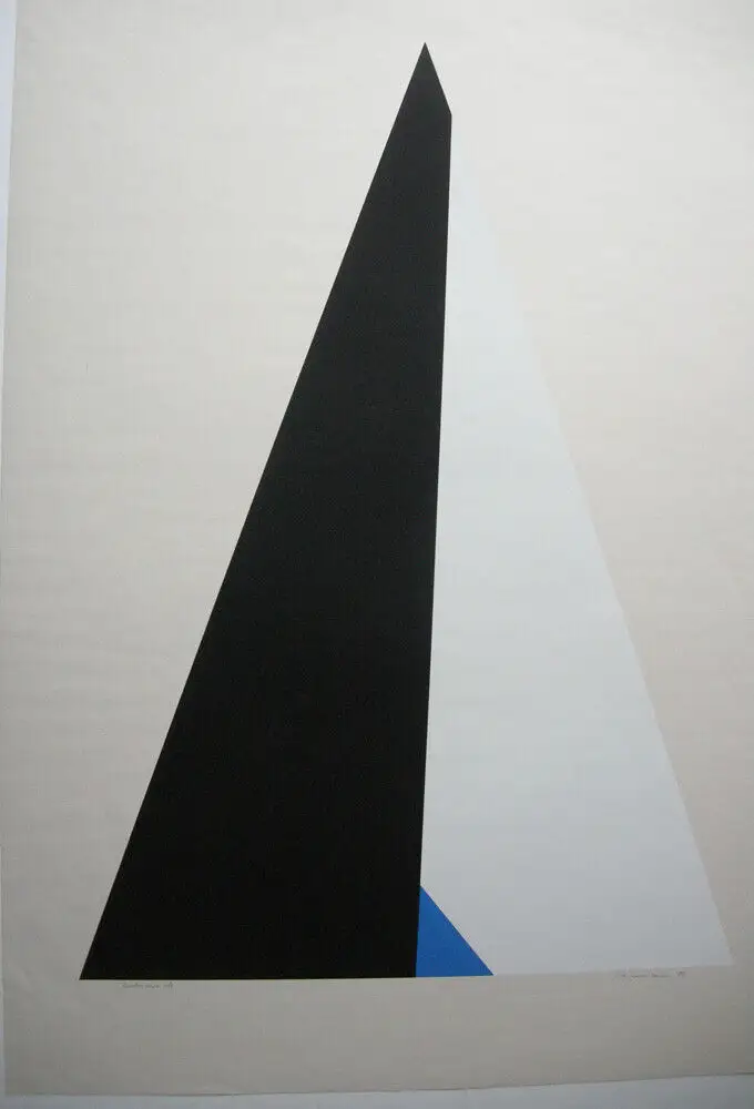 Klaus Steinmann (1939) Geometrische Kompos Orig Serigrafie 1980 signiert Probedr 1