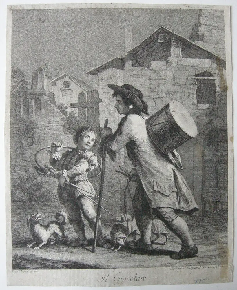 Giovanni Volpato (1733-1803) Il Giocolare Jongleur Orig Kupferstich 1765 Italia 0