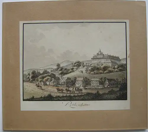 Rothenhaus  Červený Hrádek Jirkov Schloss Lithografie Ant Pacherna 1797 Cesky