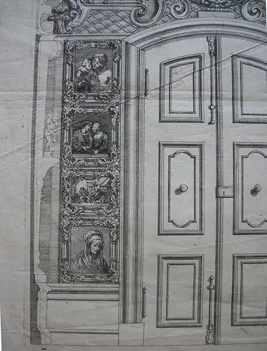 Bilderwand Wiener Galerie Theatrum Artis Orig Radierung 1729 Anton Jos. Prenner