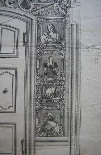 Bilderwand Wiener Galerie Theatrum Artis Orig Radierung 1729 Anton Jos. Prenner