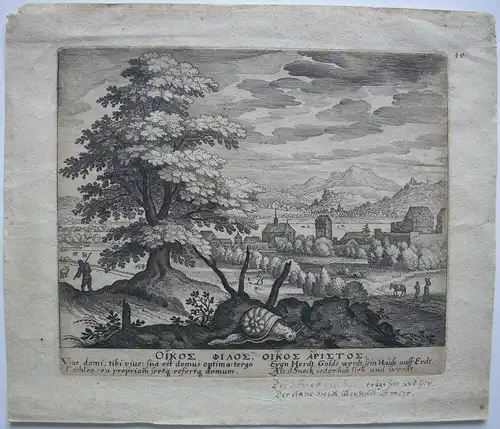 Matthaeus IMerian (1593-1650) 4 Landschadtsimpr Symbolstaffage Radierungen 1624