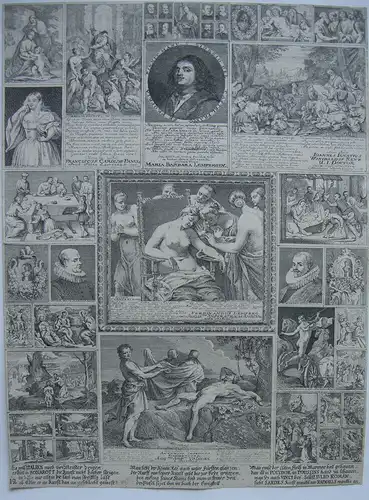 Bilderwand Wiener Galerie Theatrum Artis Orig Radierung 1730 Anton Jos. Prenner