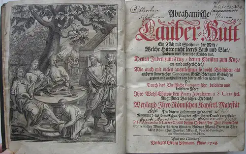 Abraham a Sancta Clara Abrahamische Lauber-Hütt Nürnberg 1723 Kupfer