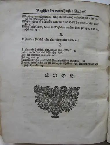 Abraham a Sancta Clara Abrahamische Lauber-Hütt Nürnberg 1723 Kupfer