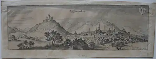 Spangenberg Gesamtansicht Kassel Hessen Orig Kupferstich Merian 1650