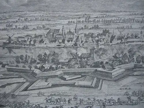 Rees Kleve Belagerung 1672 Ludwig XIV. Kupferstich Corvinus Wolff 1715