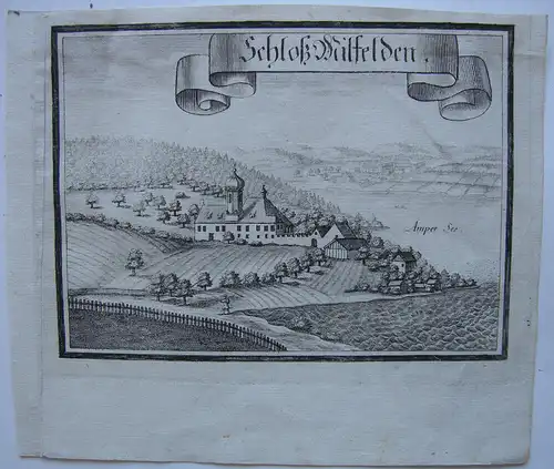 Schloss Mühlfeld Herrsching Ammersee Kupferstich von Michael Wening 1701