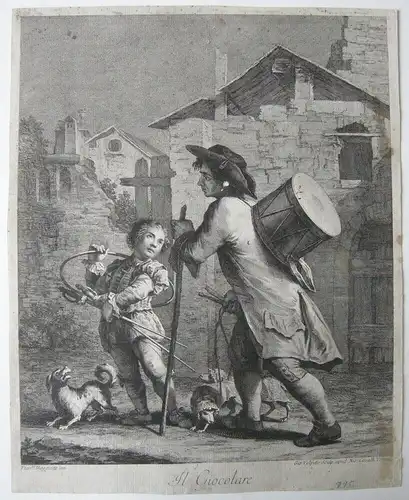 Giovanni Volpato (1733-1803) Il Giocolare Jongleur Orig Kupferstich 1765 Italia
