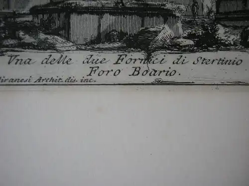 Giovann Battista Piranesi (1720-1778) Foro Boario Roma Orig Radierung 1835