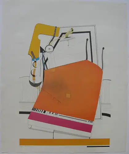 Nils Haglund (1939-1990)  Klavierspieler Orig Offset-Lithografie signiert 1970