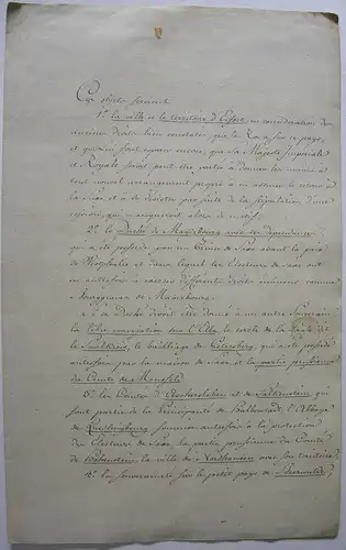 Französische Handschrift Napoleonische Kriege Souveränität König Sachsen 1806/7