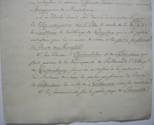 Französische Handschrift Napoleonische Kriege Souveränität König Sachsen 1806/7