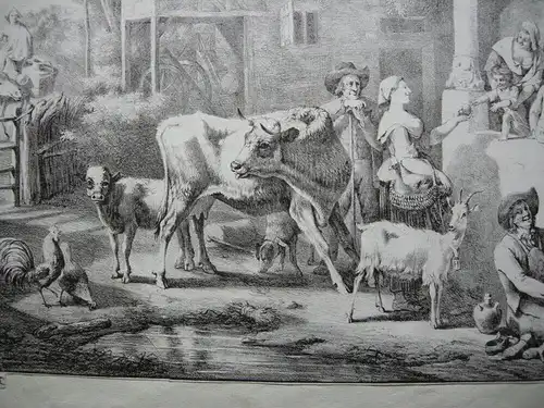 Jean-Louis DEMARNE (1752/54-1829) Bauernhofszene Lithografie bei Engelmann 1830