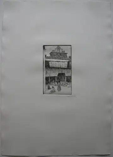 Hector McDonnell (1947) Jokhang Tempel Tibet Orig Radierung signiert Probedruck