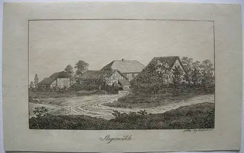 Stammbuchblatt Göttingen Stegemühle Wiederhold 1820 Niedersachsen