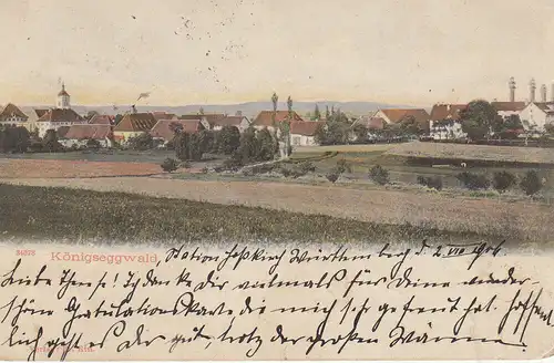 AK königseggwald Ravensburg Baden Württemberg Gesamtansicht gel 1906