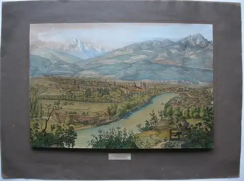Innsbruck Gesamtansicht Tirol Österreich Orig. Lithografie A. Podesta 1838