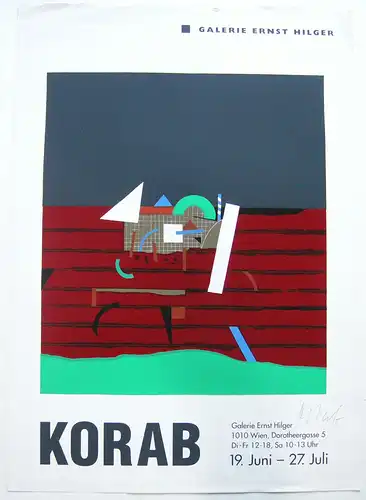 Karl Korab (1937) Plakat Galerie Hilger Orig Serigrafie um 2000 signiert