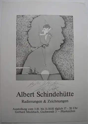Albert Schindehütte (1939)  Plakat Ausstellung Offset signiert 1981 Widmung