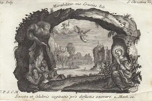 Gebrüder Klauber Heilige Christina von Bolsena Märtyrin Kupferstich 1750