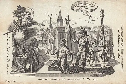Gebrüder Klauber Heiliger Johannes Chrysostomus Kupferstich 1750