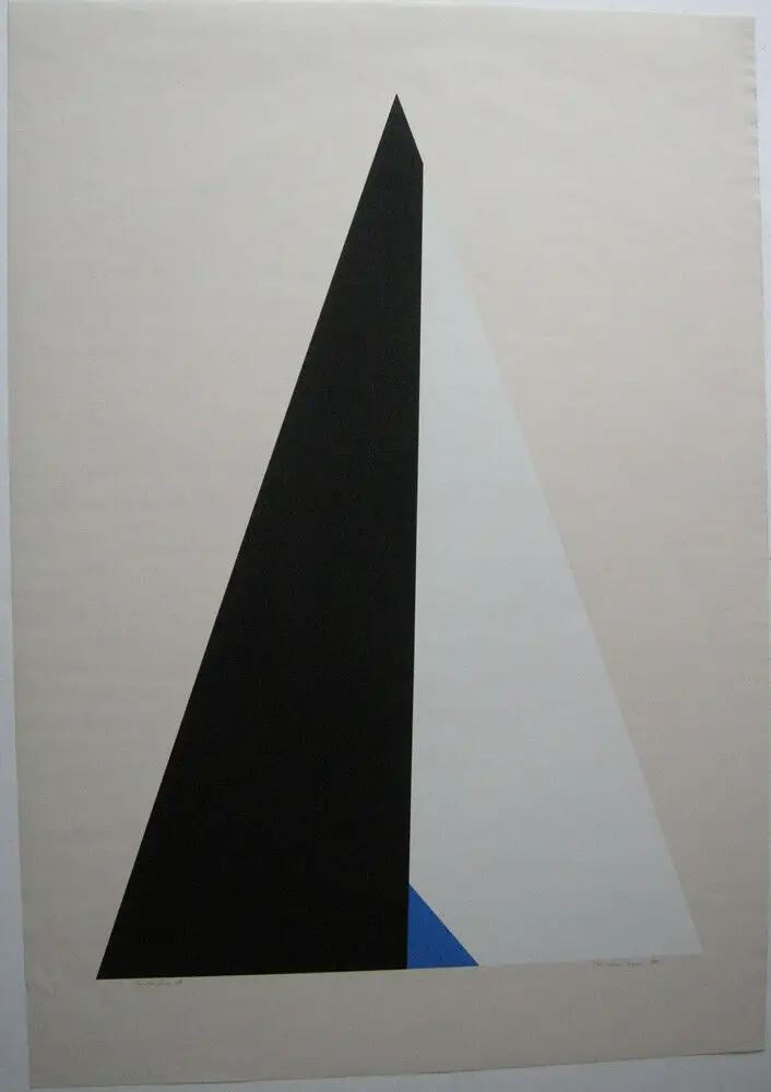 Klaus Steinmann (1939) Geometrische Kompos Orig Serigrafie 1980 signiert Probedr 0
