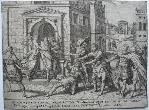 Pieter van der Borcht (1545-1608) Sodomisten mit Blindheit bestraft Lot 1600