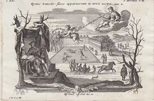 Gebrüder Klauber Hl. Dorothea von Cäsaria Nothelferin Märtyrin Kupferstich 1750