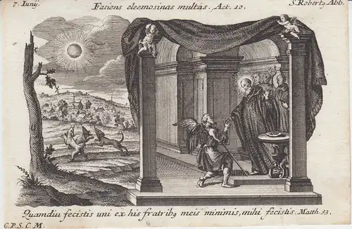 Gebrüder Klauber Heiliger Robert  von Newminster Klostergründer Kupferstich 1750
