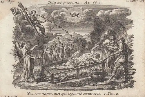 Gebrüder Klauber Hl. Viktor von Siena Märtyrer 14. Mai Kupferstich 1750