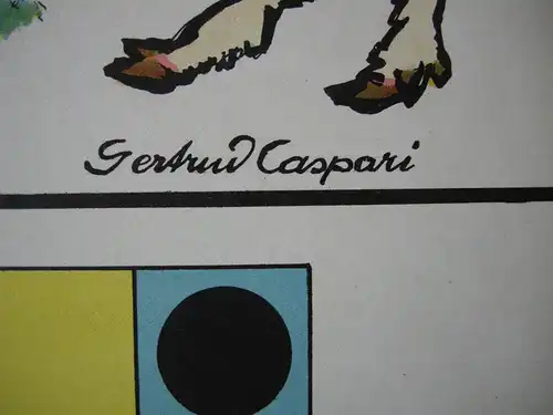 Gertrud Caspari Schultafel Rechenunterricht Sieben Geißlein Fablithografie 1925