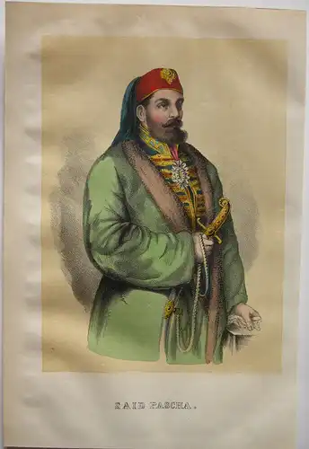 Muhammed Said (1822-1833) Osmanischer Gouverneur  Ägypten Farblithografie 1855