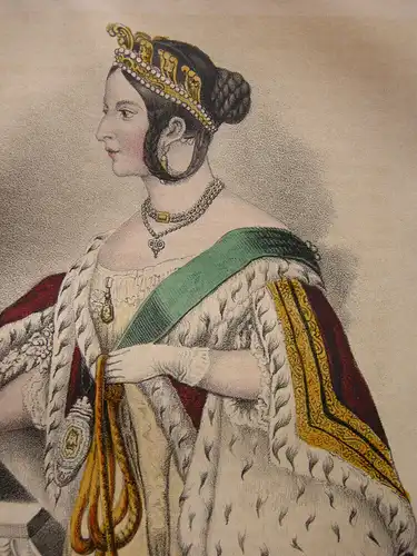 Victoria (1819-1901) Königin von Großbritannien Farblithografie 1855