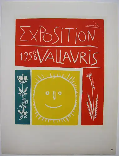 Pablo Picasso Exposition Vallauris 1958 Orig Lithografie Maitres de l'Ecole 1959