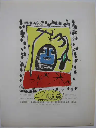 Joan Miro Peintures Lithographie  Orig Lithografie 1959 Maitres de l'Ecole