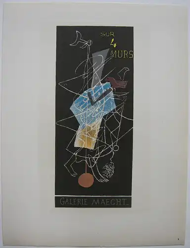 Georges Braque sur 4 Murs Gal Maeght Orig Lithografie 1959 Maitres de l'Ecole