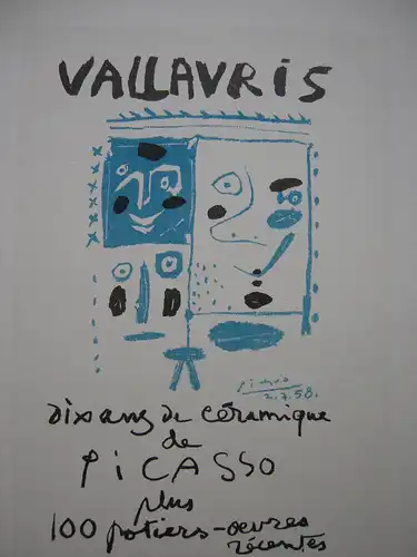 Pablo Picasso Vallauris ceramique Orig Lithografie Maitres de l'Ecole 1959